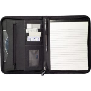 Teczka konferencyjna A5 z notatnikiem z własnym nadrukiem, kolor czarny