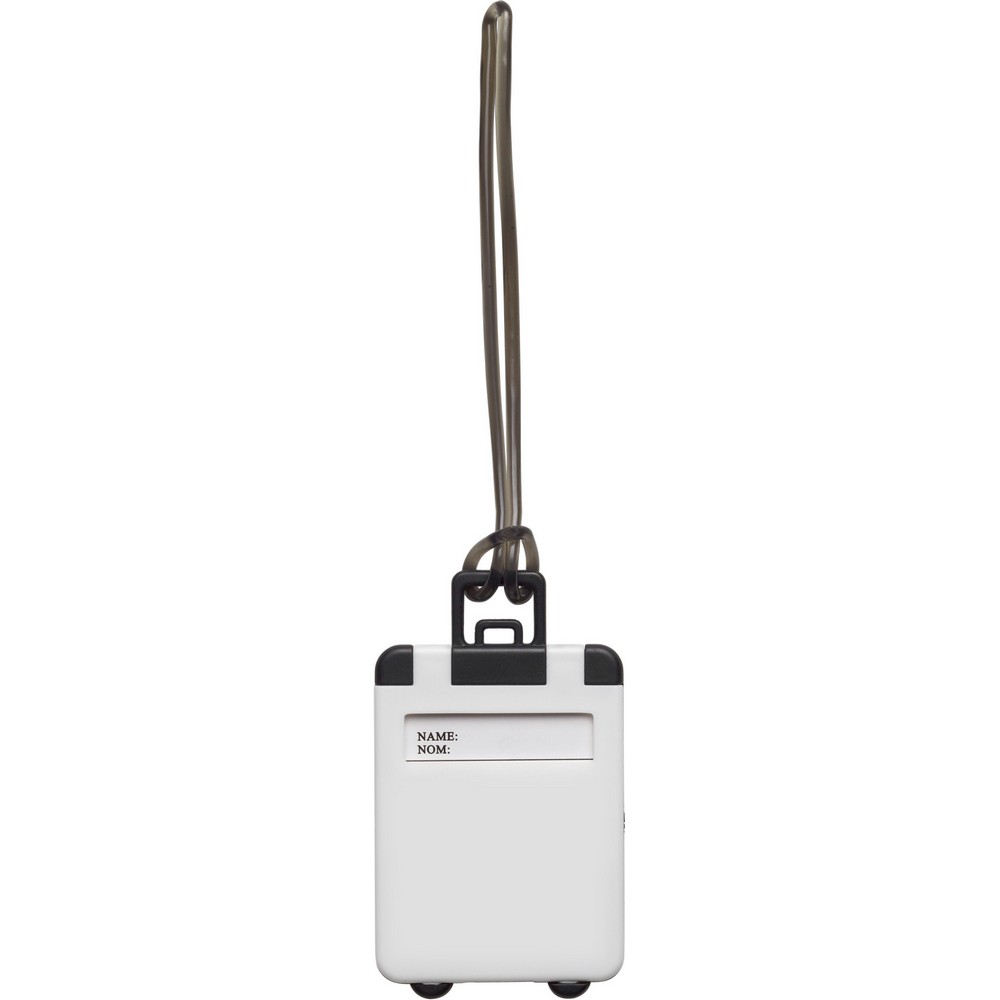 Zawieszka do bagażu z własnym nadrukiem, kolor biały