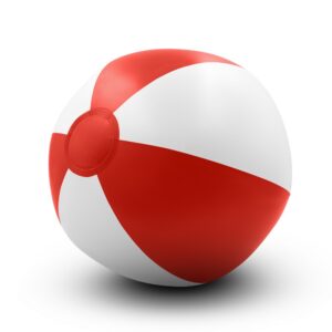 Dmuchana piłka plażowa z własnym nadrukiem, kolor czerwony