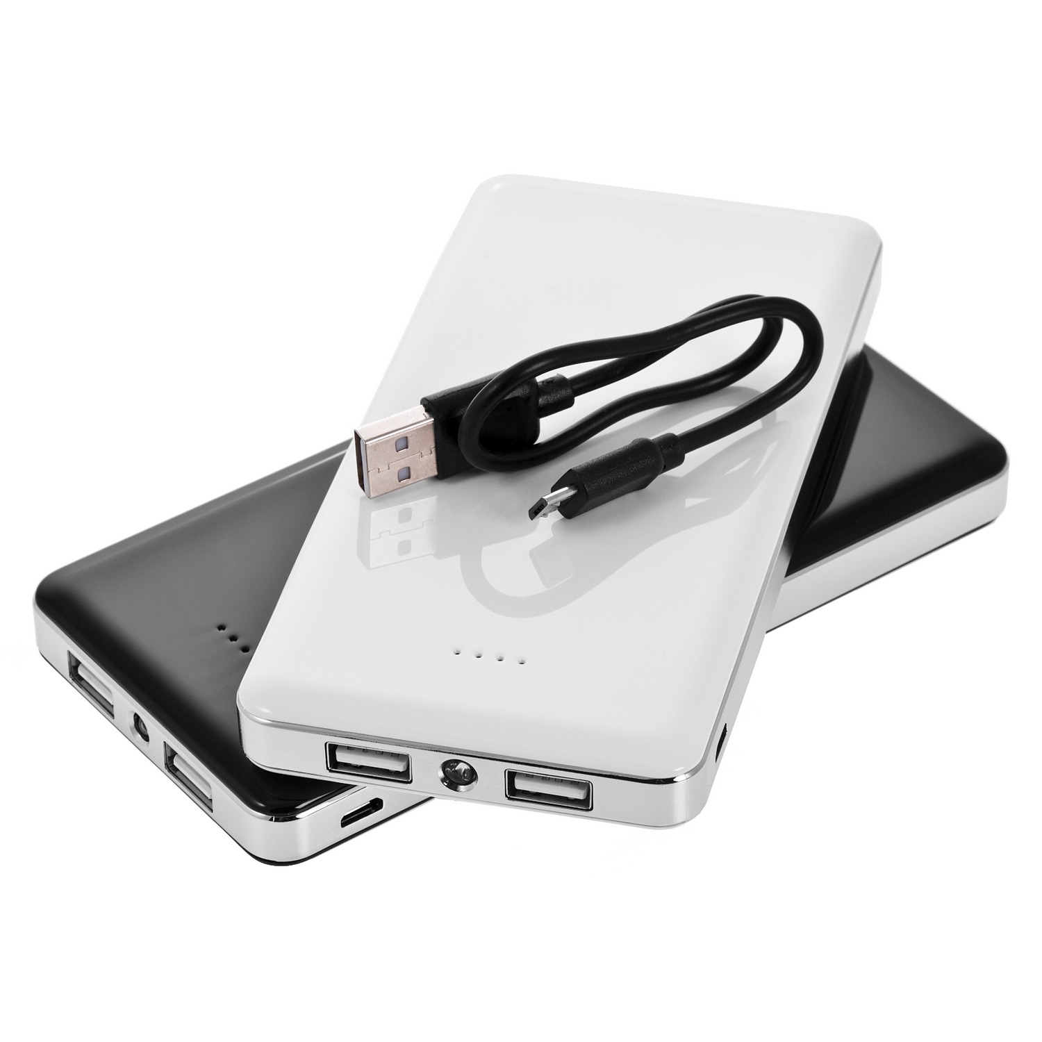 Power bank 12000 mAh z lampką | Sawyer z własnym nadrukiem, kolor biały