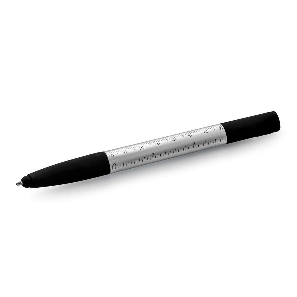 Długopis wielofunkcyjny, czyścik do ekranu, linijka, stojak na telefon, touch pen, śrubokręty z własnym nadrukiem, kolor sza…