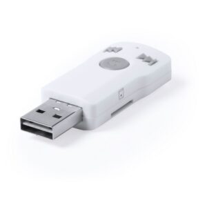 Bezprzewodowy odbiornik, mikrofon, funkcja odbierania połączeń, czytnik kart TF z własnym nadrukiem, kolor biały