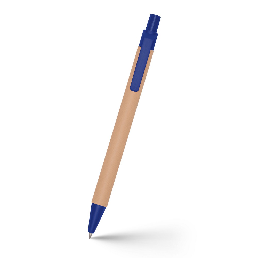 Długopis z kartonu z recyklingu | Nicholas z własnym nadrukiem, kolor granatowy