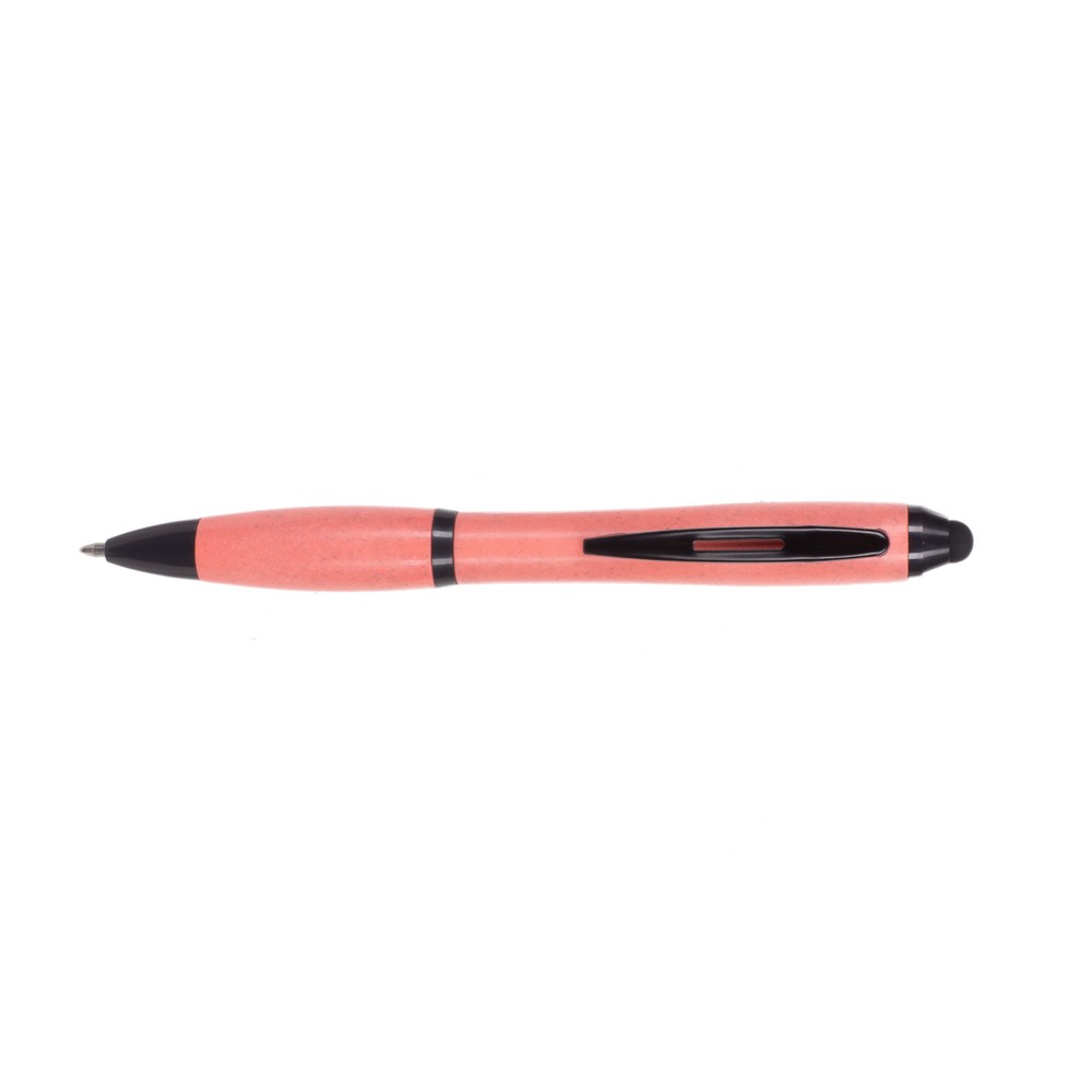 Bambusowy długopis, touch pen z własnym nadrukiem, kolor różowy