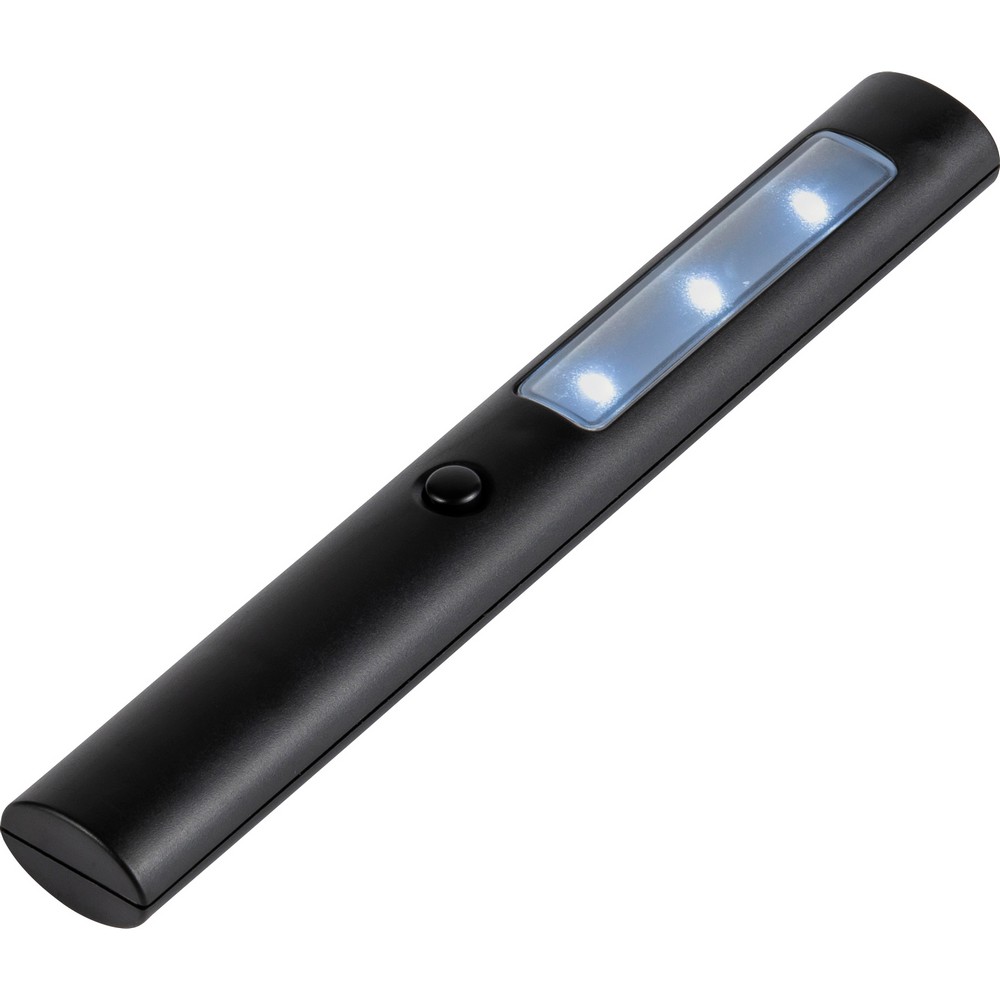 Lampka warsztatowa 3 LED z własnym nadrukiem, kolor czarny