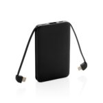 czarny Power bank 5000 mAh, zintegrowany kabel 3 w 1