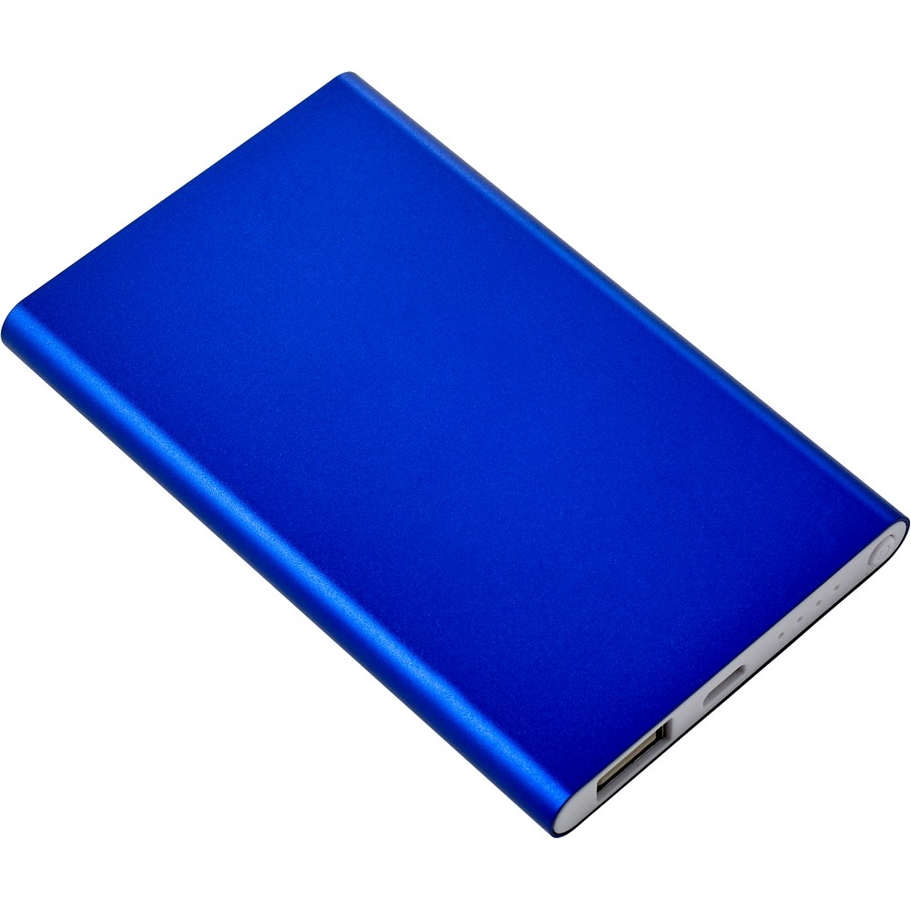 Power bank 4000 mAh z własnym nadrukiem, kolor niebieski