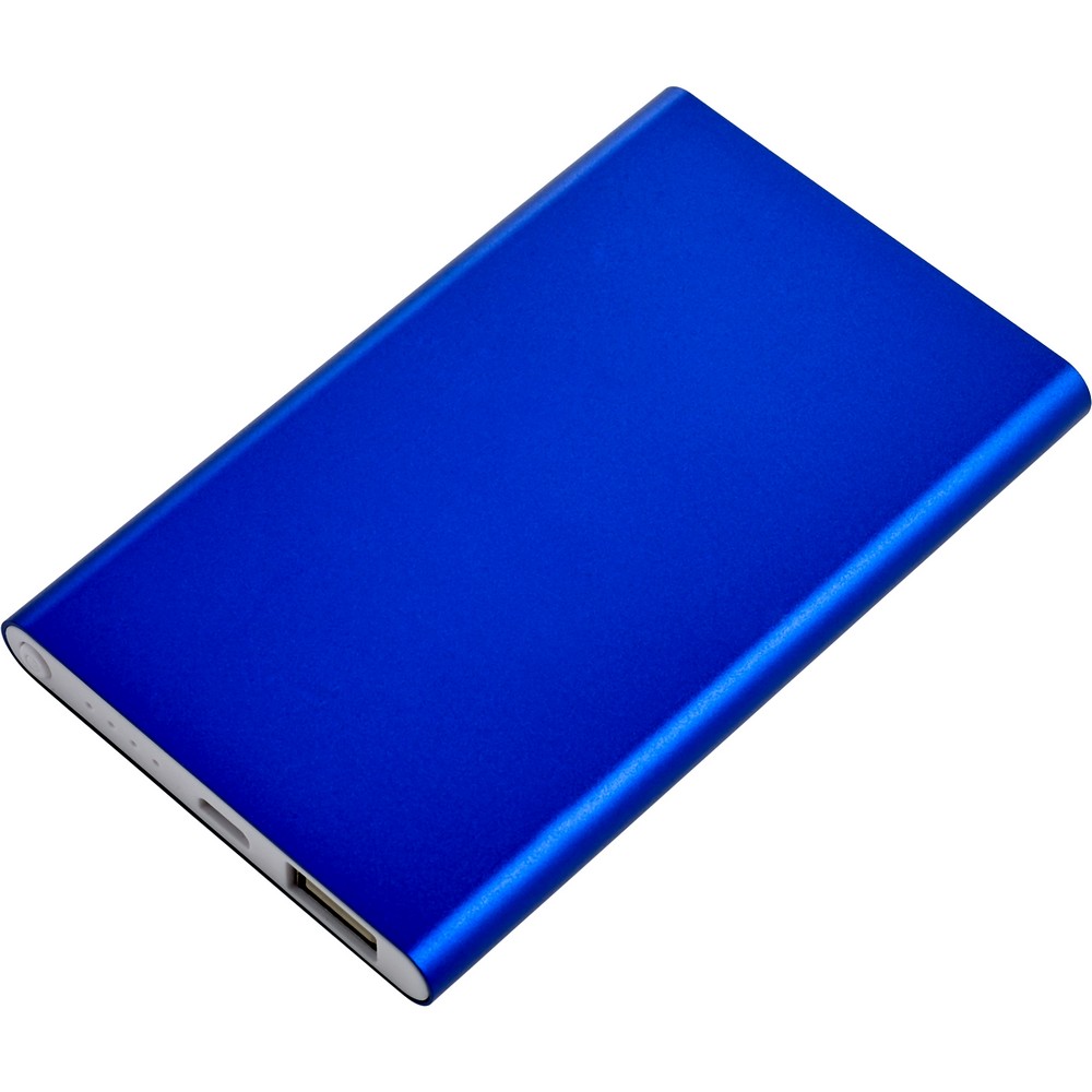 Power bank 4000 mAh z własnym nadrukiem, kolor niebieski
