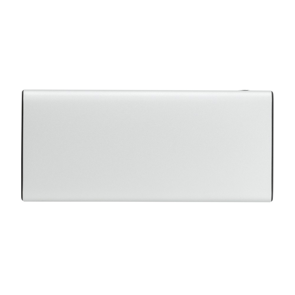 Szybki power bank 10000 mAh z własnym nadrukiem, kolor srebrny