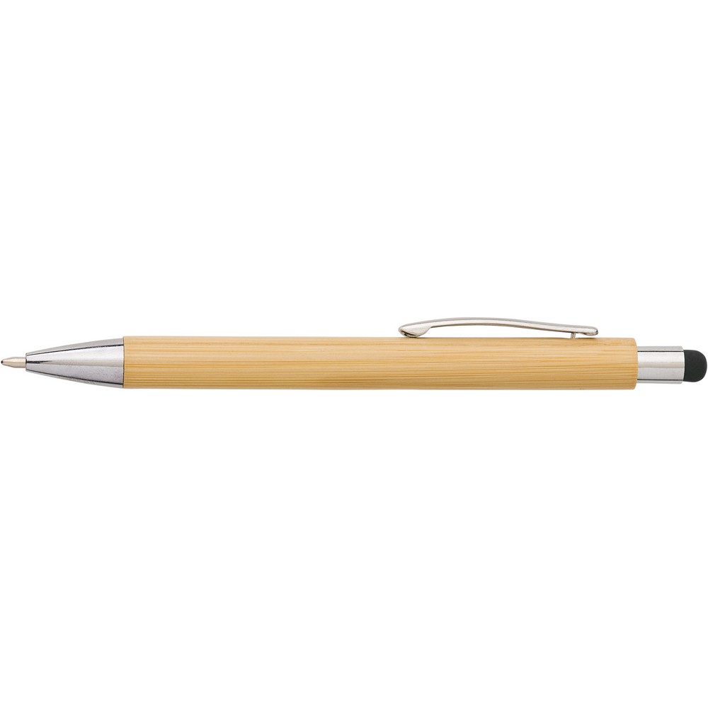 Bambusowy długopis, touch pen z własnym nadrukiem, kolor czarny