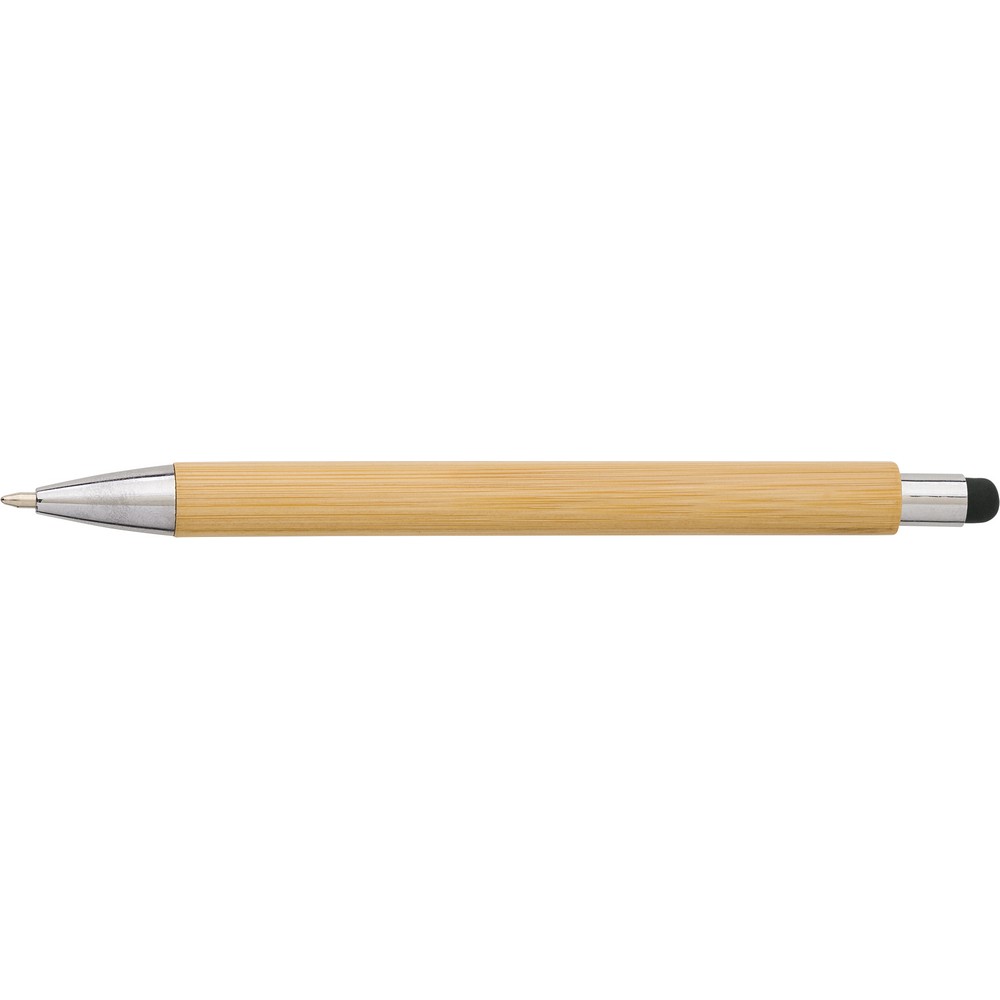 Bambusowy długopis, touch pen z własnym nadrukiem, kolor czarny
