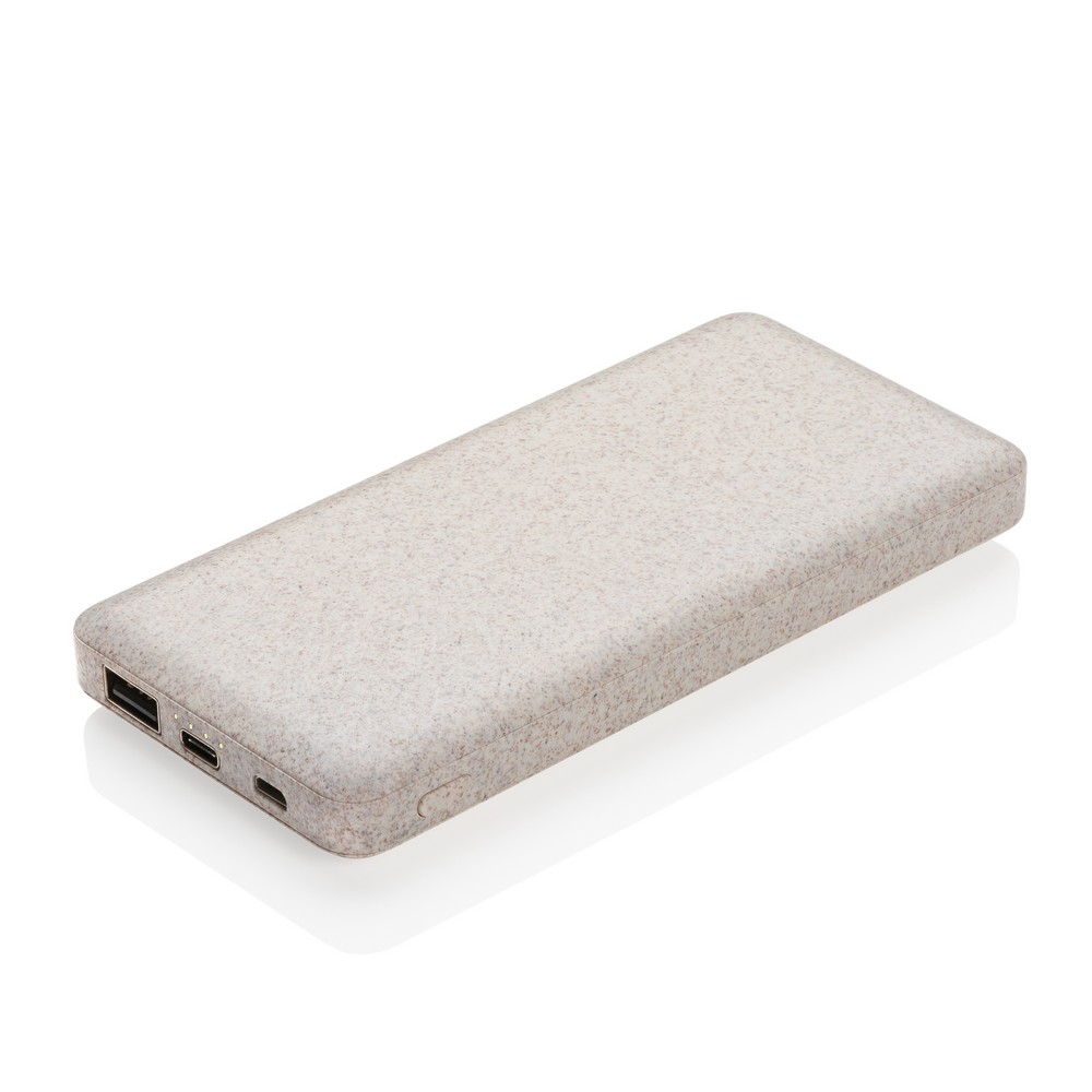 Power bank 10000 mAh z własnym nadrukiem, kolor khaki