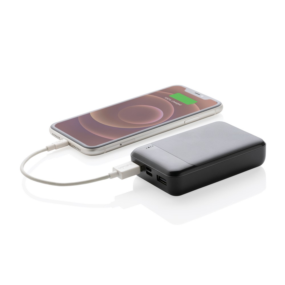 Power bank 10000 mAh z własnym nadrukiem, kolor czarny