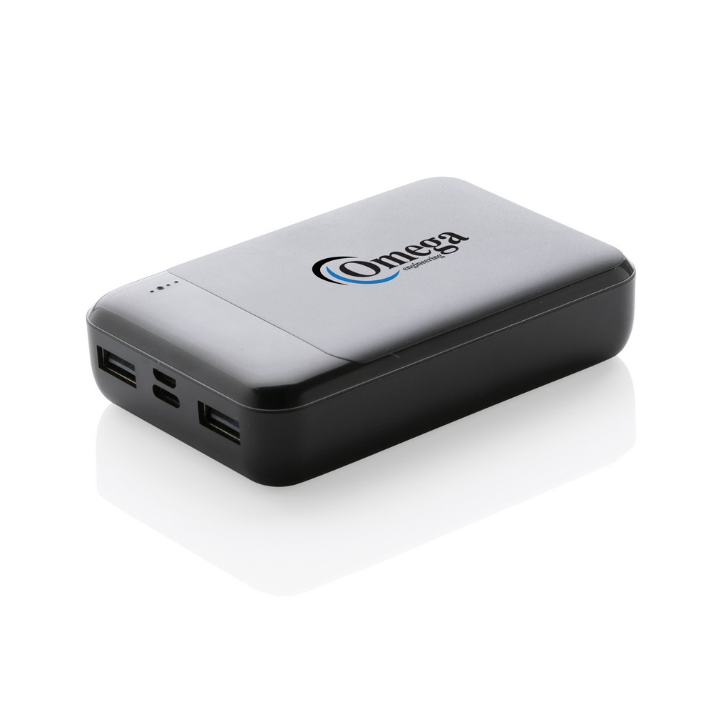 Power bank 10000 mAh z własnym nadrukiem, kolor czarny