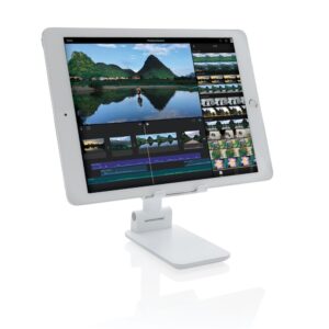 Stojak na telefon, tablet z własnym nadrukiem, kolor biały