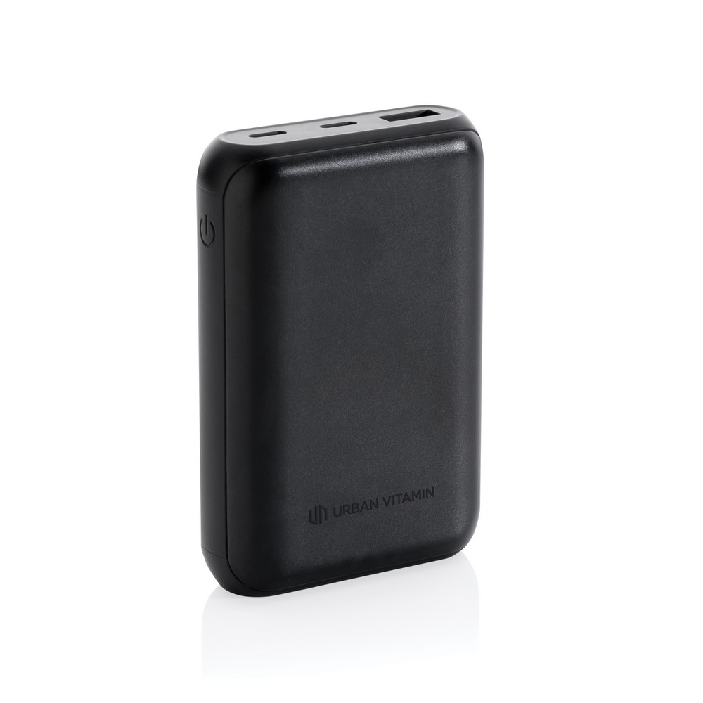 Szybki power bank 10000 mAh Urban Vitamin z własnym nadrukiem, kolor czarny