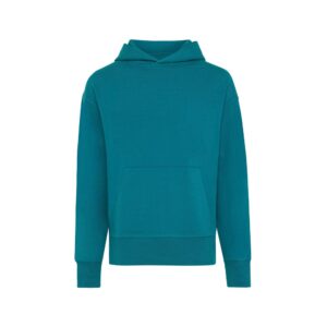Luźna bluza z kapturem z bawełny z recyklingu Iqoniq Yoho z własnym nadrukiem, kolor zielony