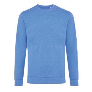 Bluza z niebarwionej bawełny z recyklingu Iqoniq Denali z własnym nadrukiem, kolor niebieski