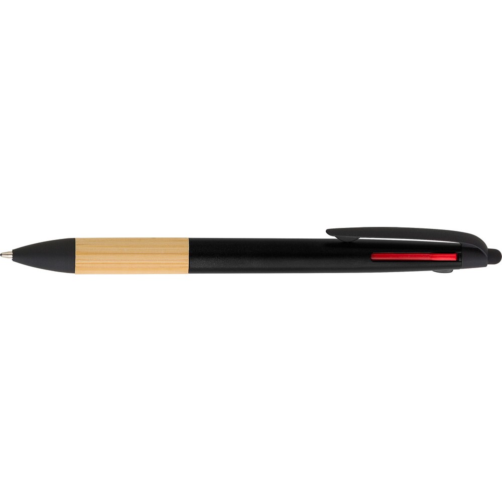 Długopis, wielokolorowy wkład, touch pen z własnym nadrukiem, kolor czarny