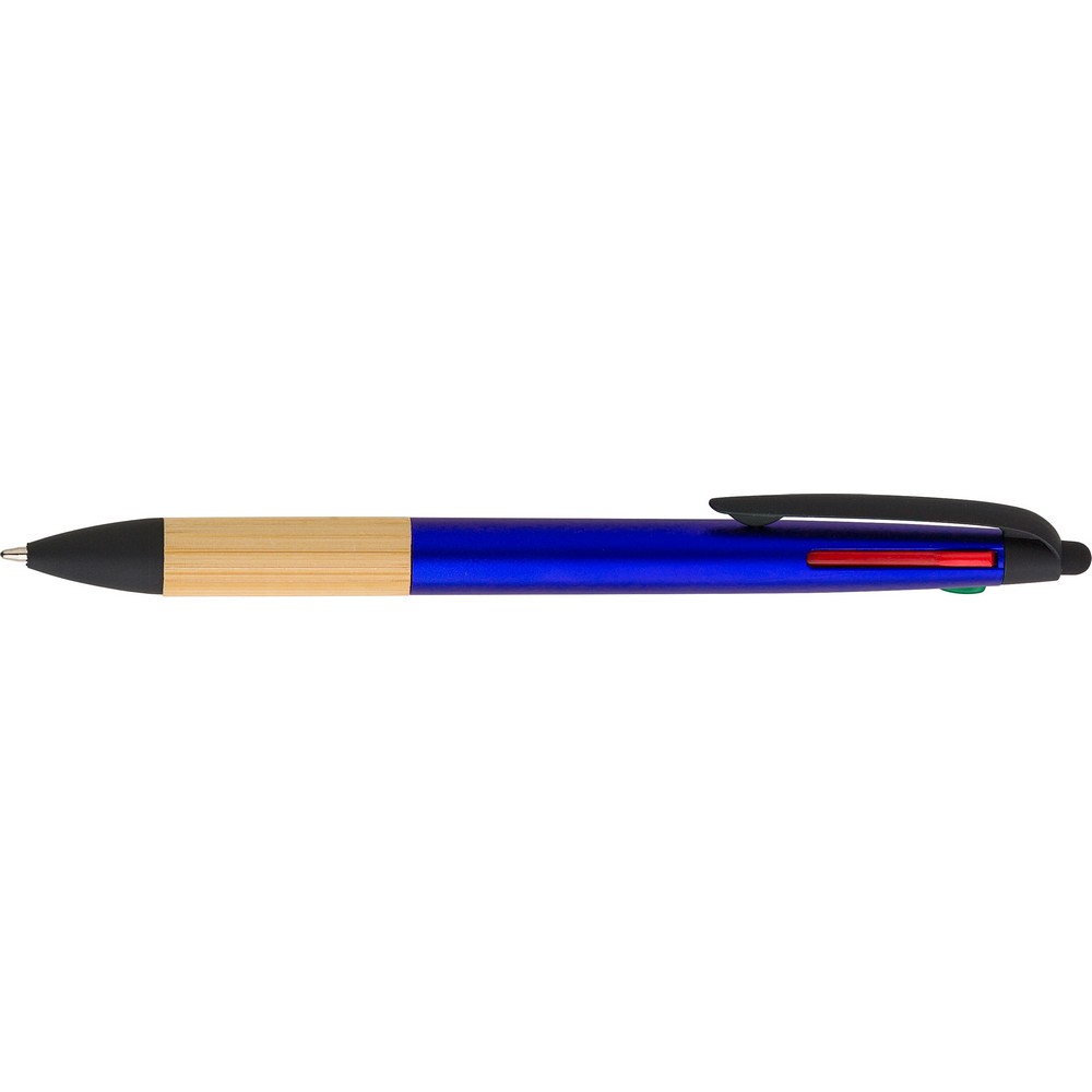 Długopis, wielokolorowy wkład, touch pen z własnym nadrukiem, kolor niebieski