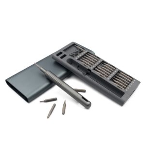 Śrubokręt, 48 końcówek | Quinell z własnym nadrukiem, kolor grafitowy