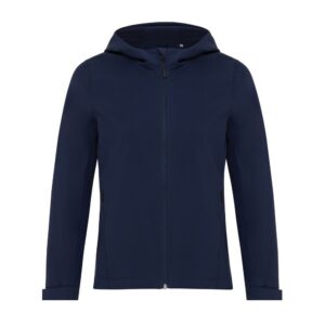 Damska kurtka softshell Iqoniq Makalu AWARE™ z własnym nadrukiem, kolor niebieski