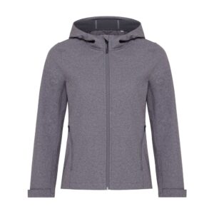 Damska kurtka softshell Iqoniq Makalu AWARE™ z własnym nadrukiem, kolor szary