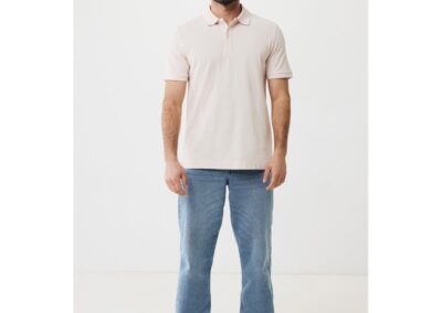 Koszulka polo z bawełny z recyklingu Iqoniq Yosemite z własnym nadrukiem, kolor różowy