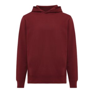 Bluza z kapturem i kieszeniami Iqoniq Yengo z bawełny z recyklingu z własnym nadrukiem, kolor czerwony