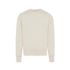 Luźna bluza z bawełny z recyklingu Iqoniq Kruger z własnym nadrukiem, kolor neutralny