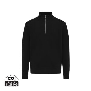 Bluza Iqoniq Elgon z bawełny z recyklingu z własnym nadrukiem, kolor czarny