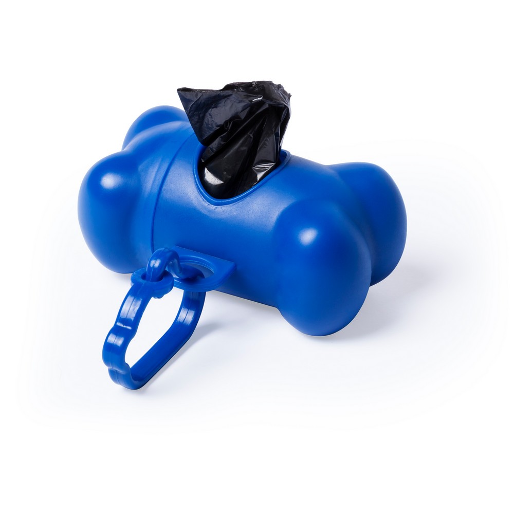 Zasobnik z woreczkami na psie odchody z własnym nadrukiem, kolor granatowy