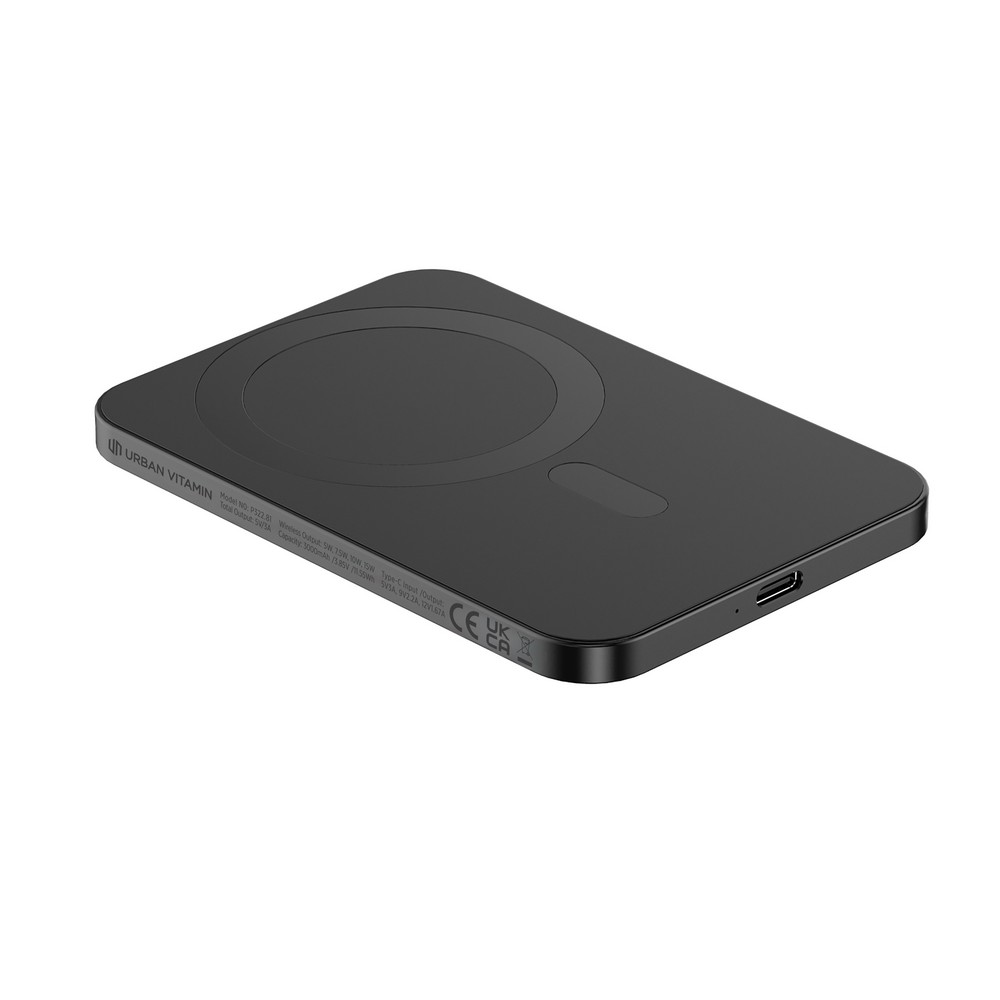 Power bank 3000 mAh Urban Vitamin Burbank, RABS z własnym nadrukiem, kolor czarny