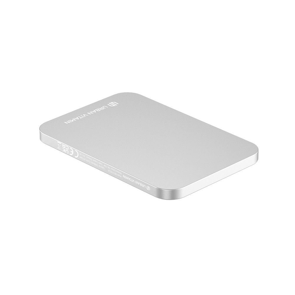 Power bank 3000 mAh Urban Vitamin Burbank, RABS z własnym nadrukiem, kolor srebrny