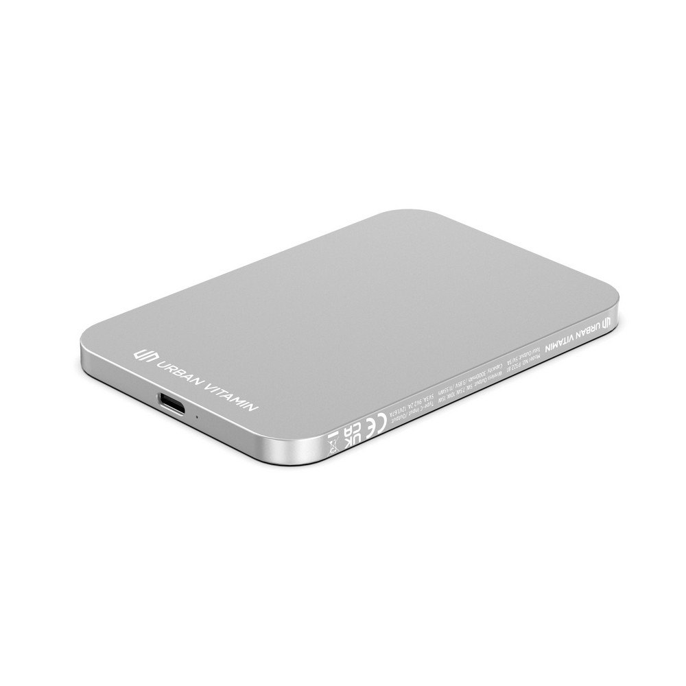 Power bank 3000 mAh Urban Vitamin Burbank, RABS z własnym nadrukiem, kolor srebrny