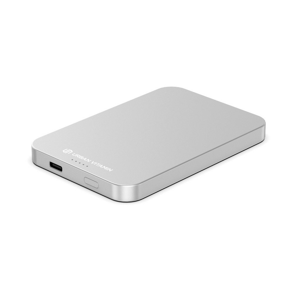 Power bank 5000 mAh Urban Vitamin Richmond, RABS z własnym nadrukiem, kolor srebrny