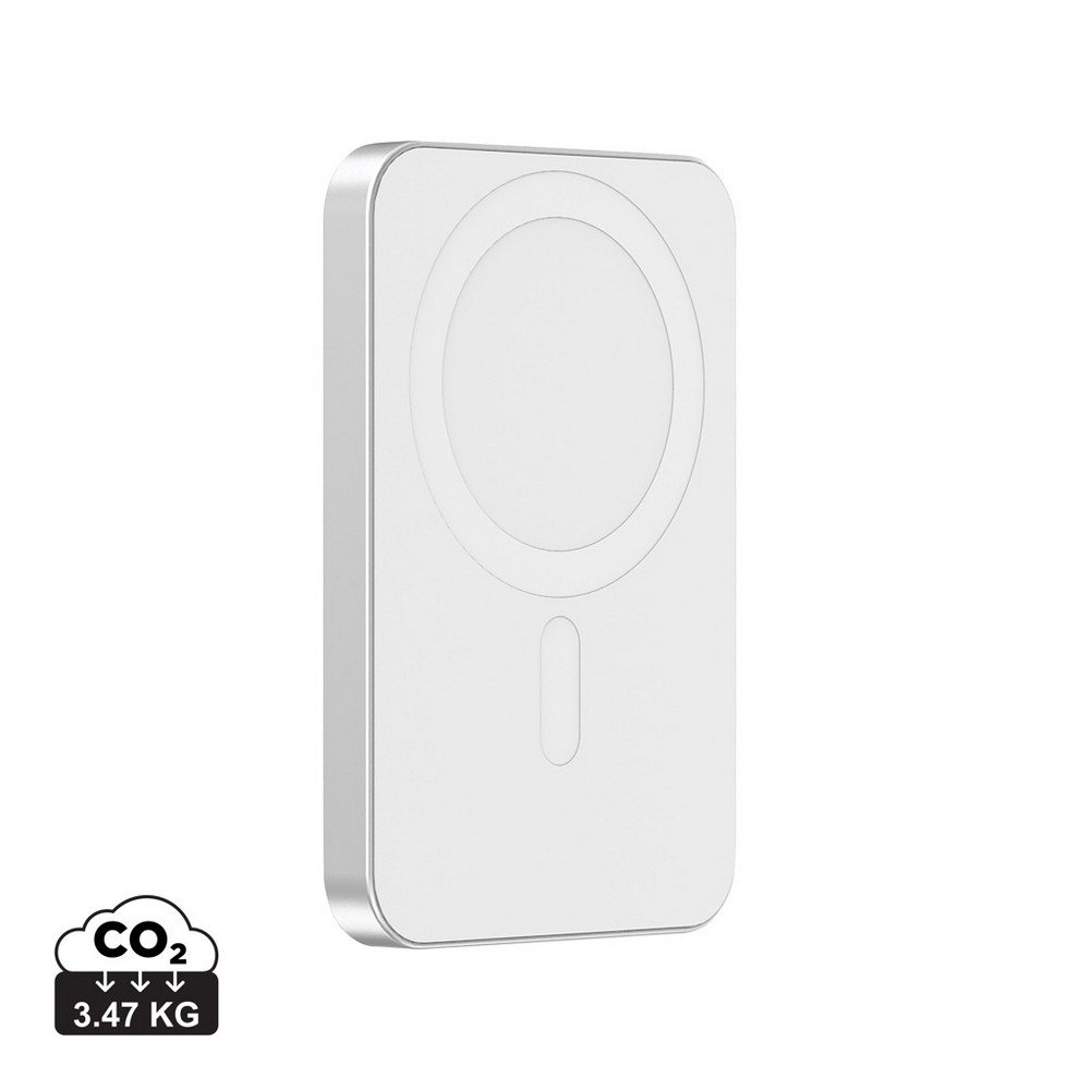 Power bank 5000 mAh Urban Vitamin Malibu, RABS z własnym nadrukiem, kolor srebrny