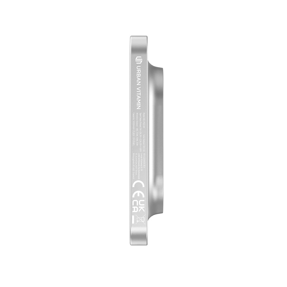 Power bank 5000 mAh Urban Vitamin Malibu, RABS z własnym nadrukiem, kolor srebrny