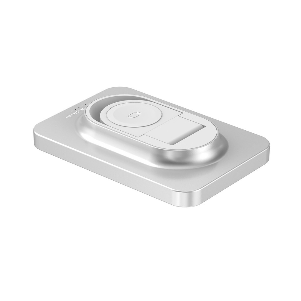 Power bank 5000 mAh Urban Vitamin Malibu, RABS z własnym nadrukiem, kolor srebrny