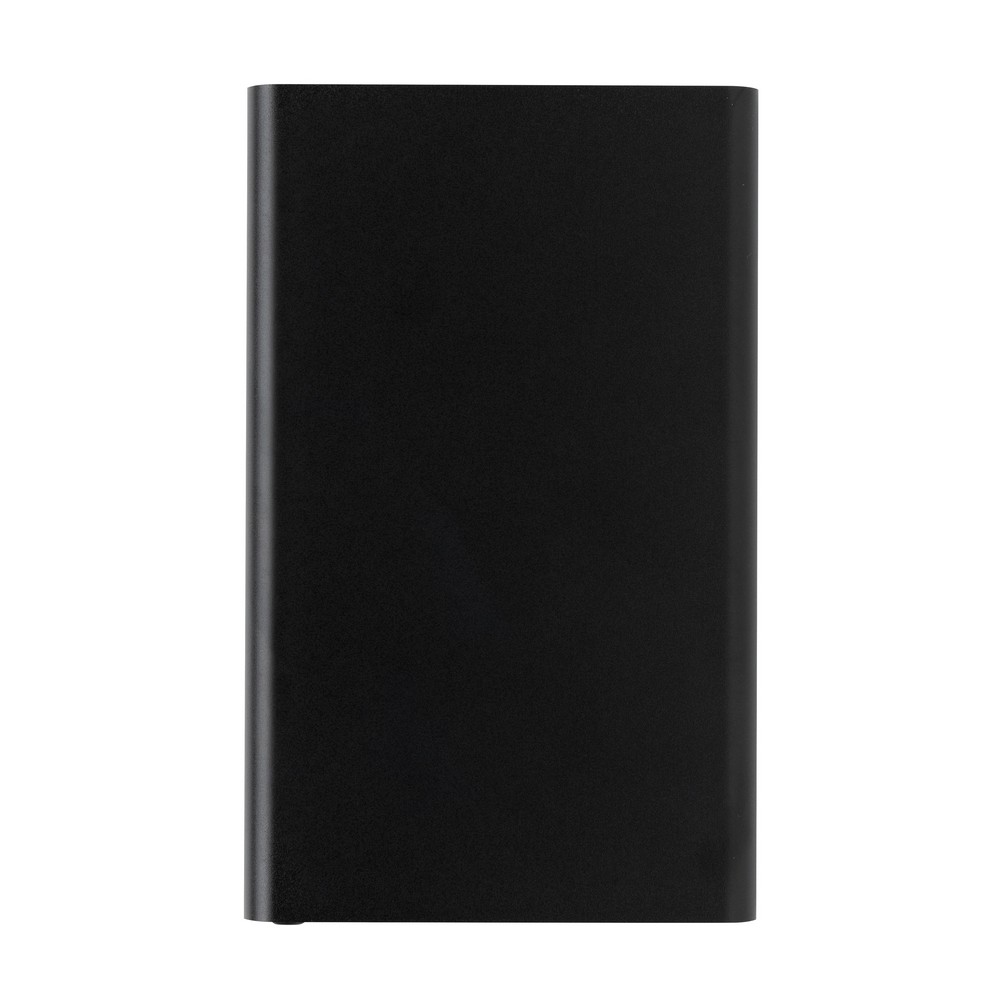 Power bank 4000 mAh z aluminium z recyklingu z własnym nadrukiem, kolor czarny
