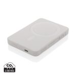 biały Magnetyczny bezprzewodowy power bank 5000 mAh Magnetix