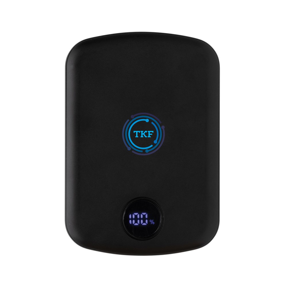 Magnetyczny bezprzewodowy power bank 5000 mAh MagBoost z własnym nadrukiem, kolor czarny