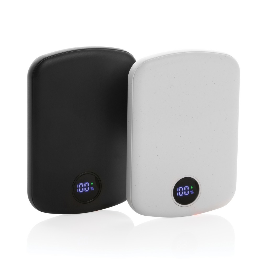 Magnetyczny bezprzewodowy power bank 5000 mAh MagBoost z własnym nadrukiem, kolor czarny