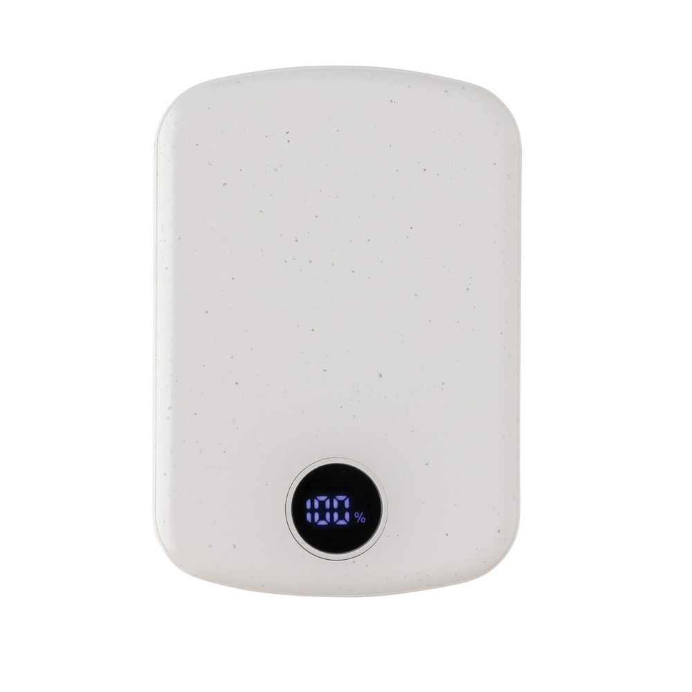 Magnetyczny bezprzewodowy power bank 5000 mAh MagBoost z własnym nadrukiem, kolor biały