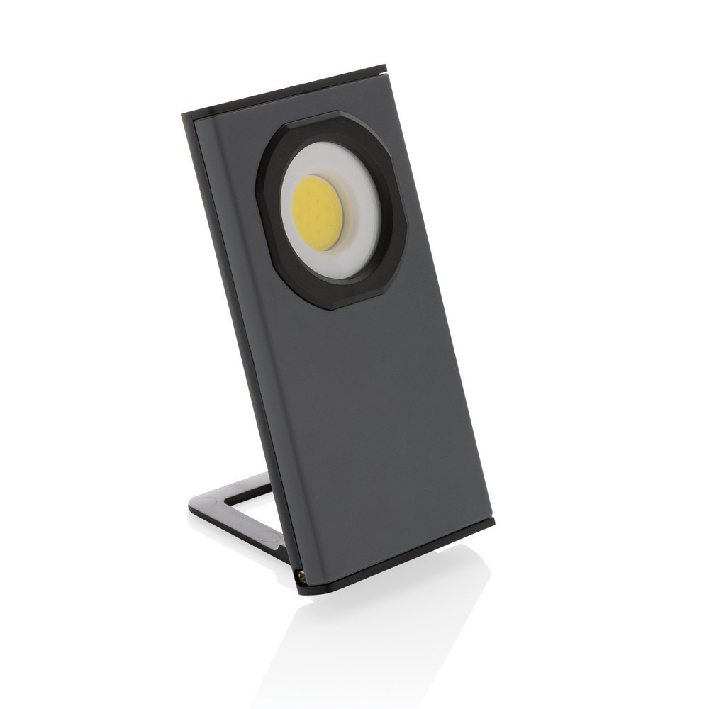 Lampka warsztatowa COB Gear X, ładowana przez USB z własnym nadrukiem, kolor szary
