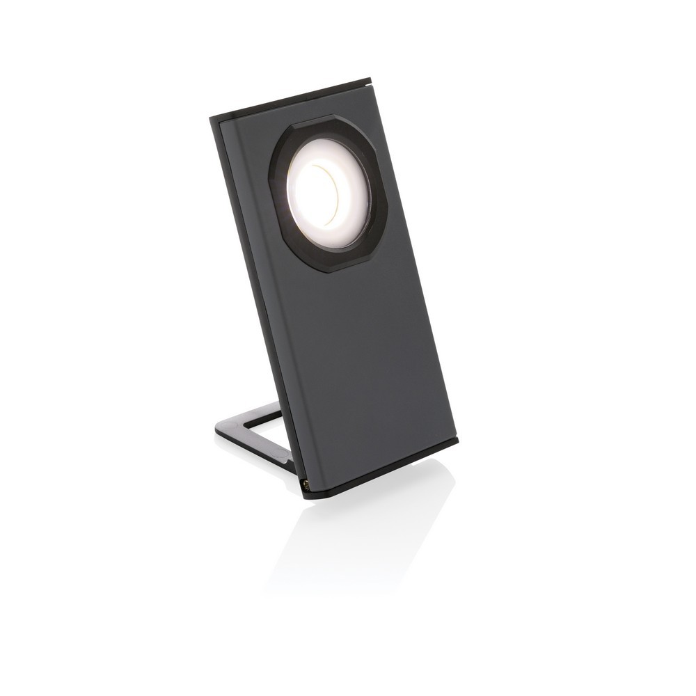 Lampka warsztatowa COB Gear X, ładowana przez USB z własnym nadrukiem, kolor szary