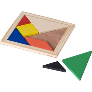 Puzzle tangram, 7 el. z własnym nadrukiem, kolor brązowy