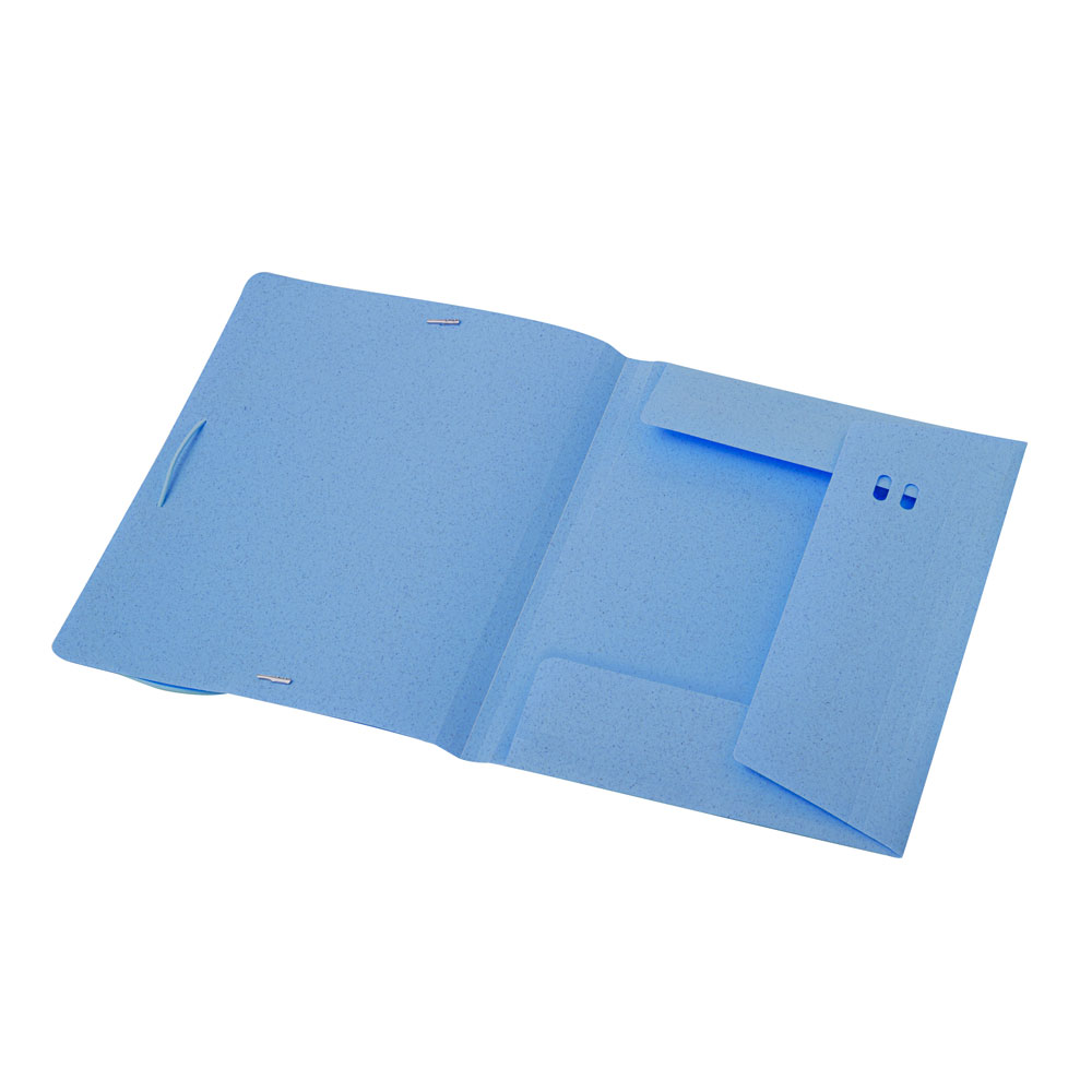 Teczka na dokumenty ok. A4 ze słomy pszenicznej z własnym nadrukiem, kolor niebieski