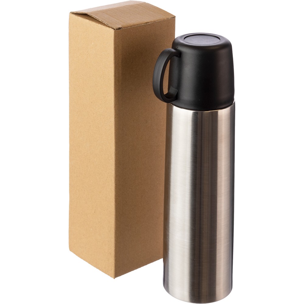Termos 500 ml z własnym nadrukiem, kolor srebrny