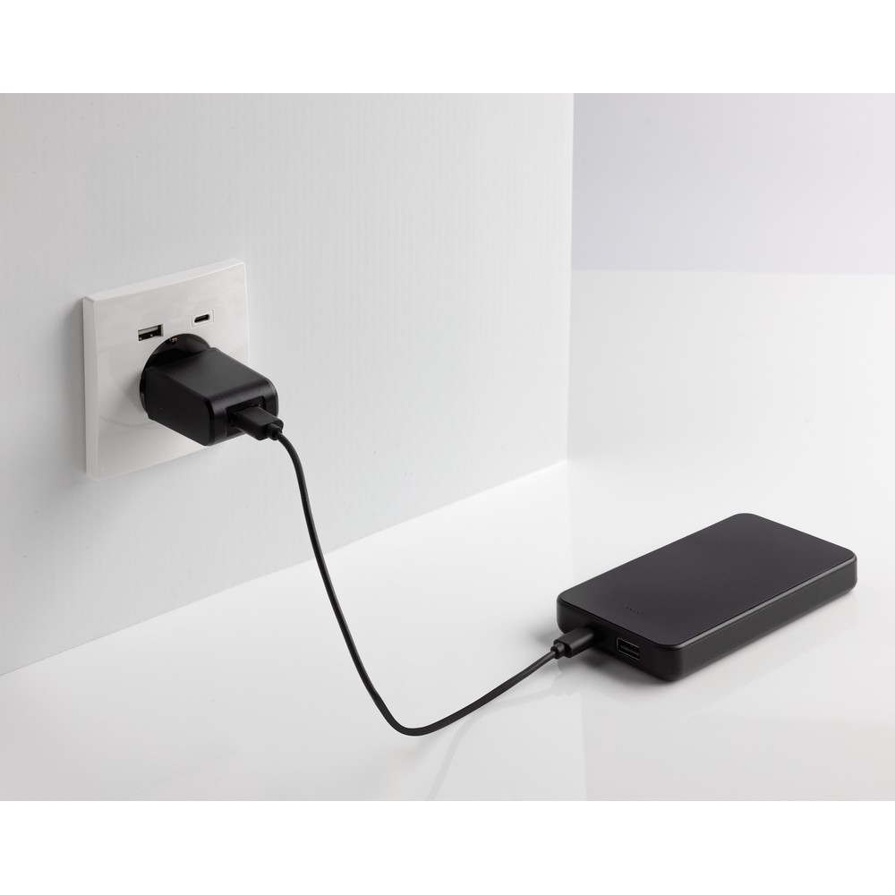 Power Bank 10000 mAh Boostcore z własnym nadrukiem, kolor czarny